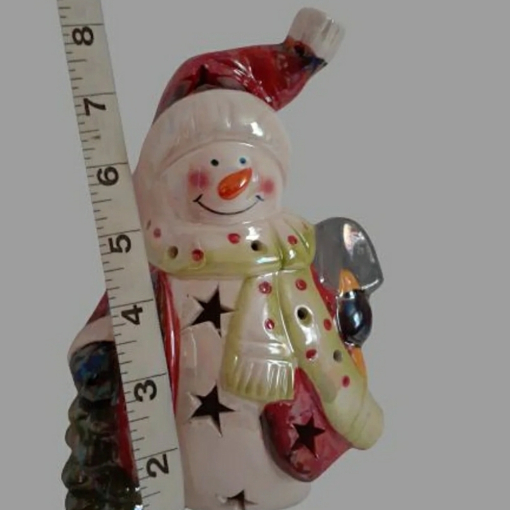 Tabletop Snowman candle topper Christmas Holiday Decor - Picture 4 of 6
